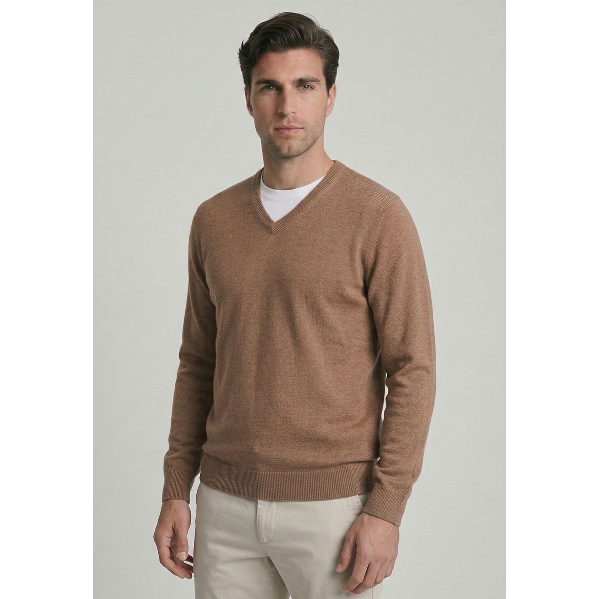 NEW MAN - Sweater Monaco Camel Melange New Man