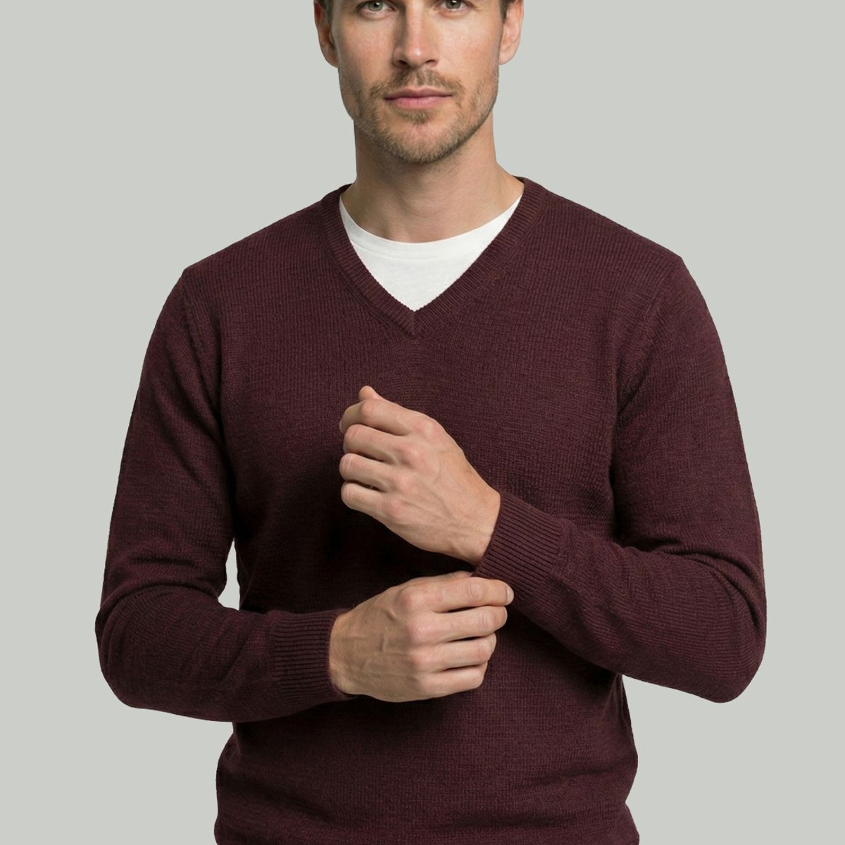 NEW MAN - Sweater Monaco Burgundy Melange New Man