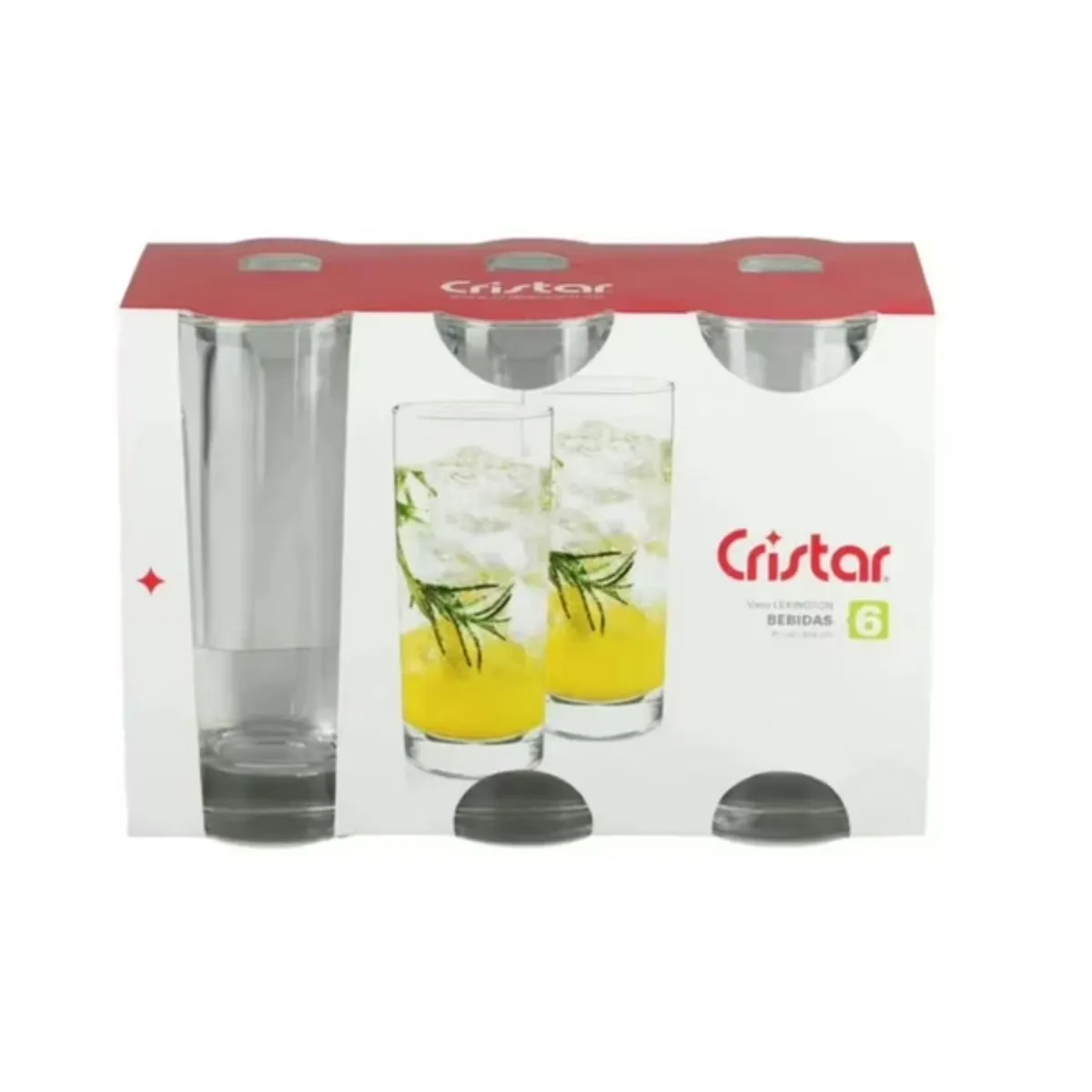 CRISTAR - Set 12 Vasos Altos Modelo Lexington 334mL Whisky Pisco