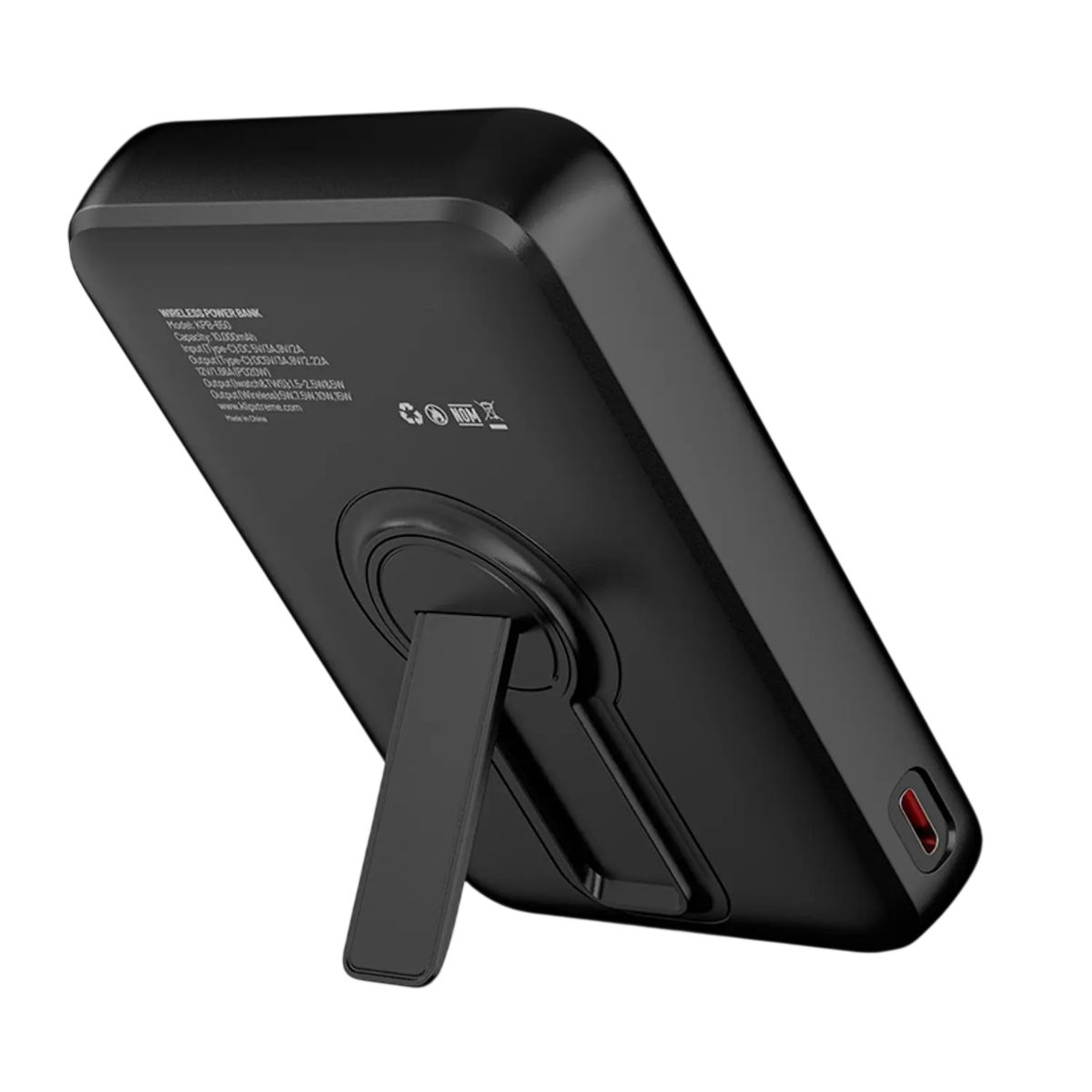 KLIP XTREME - Klip Xtreme KPB-650 Power Bank 10.000 mAh, USB-C 20W, USB-A 18W, Inalámbrica, MagSafe, LED, Soporte Plegable