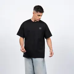 COLO COLO - Polera Colo-Colo Urbano Negro Escudo Pequeño Gris