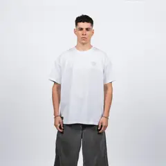 COLO COLO - Polera Colo-Colo Urbano Blanco Escudo Pequeño Gris