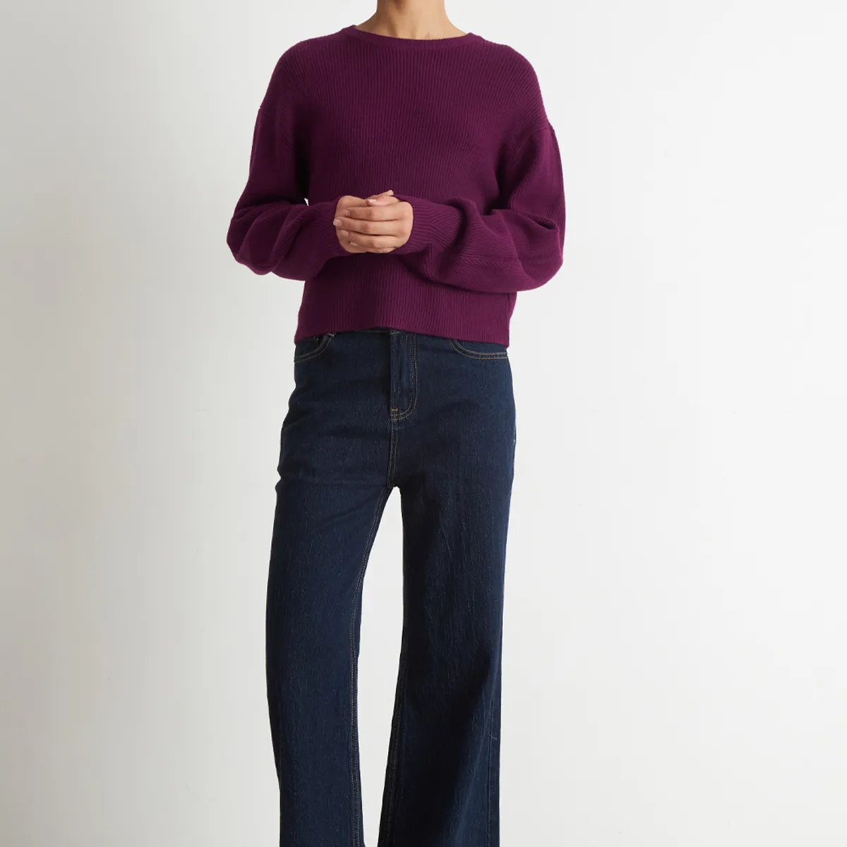 NICOPOLY - Sweater Jaspeado Cuello Redondo Morado Nicopoly