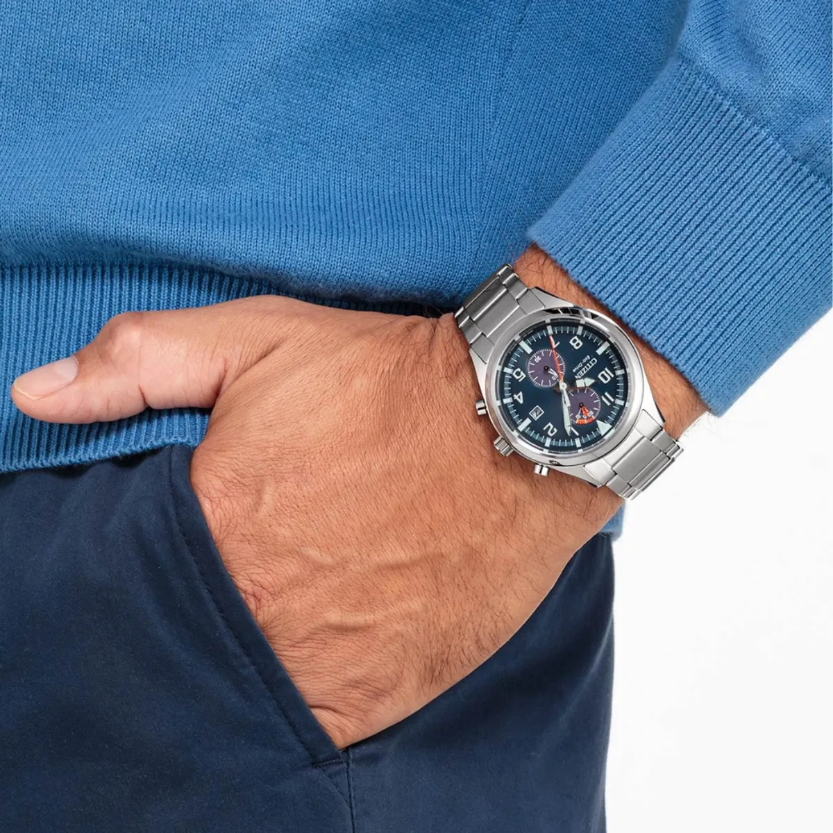 CITIZEN - RELOJ CITIZEN CA7028-81L PLATEADO AZUL HOMBRE