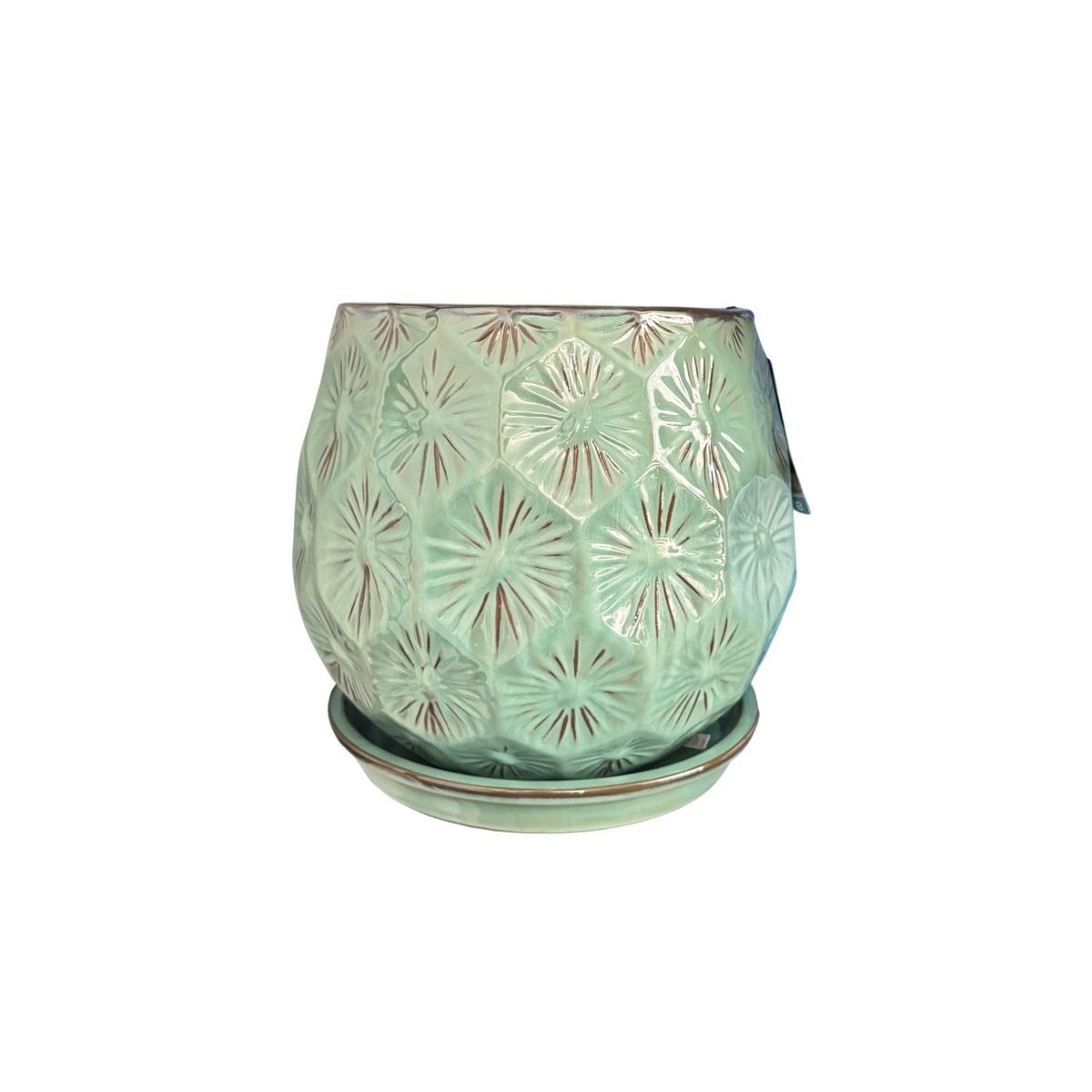 DEROMA - Maceta Patelle 26 Verde Musgo con plato
