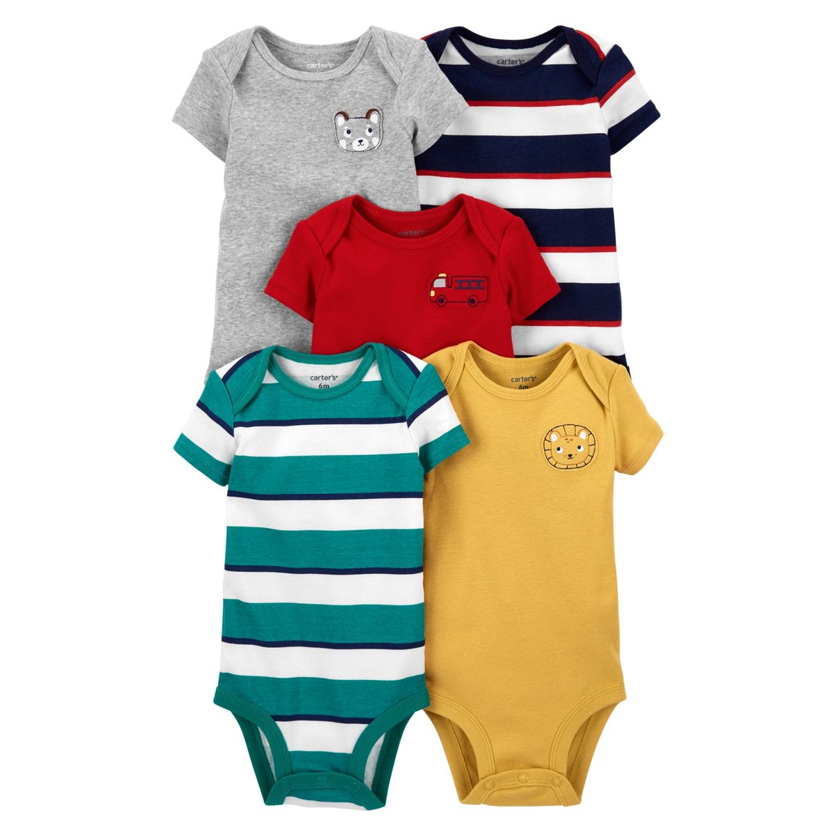 CARTER'S - Bodies Algodón Manga Corta Pack 5 Unidades Bebé Niño Carter's