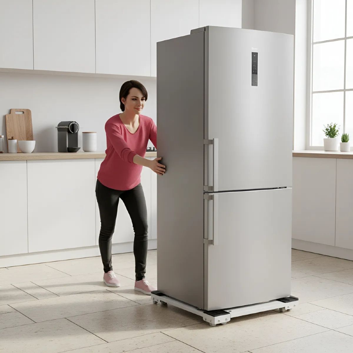 IRM - Base Movil Para Refrigerador Lavadora Soporte Extensible Con Ruedas Freno 500kg FIGOIMPORT