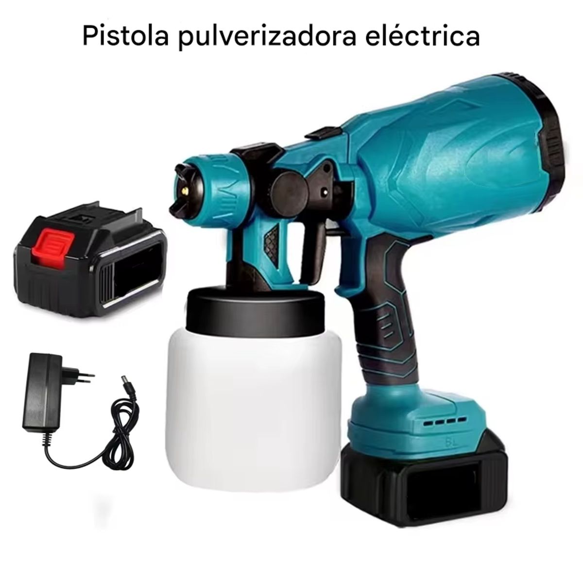 MOVI - Pistola de Pintar Eléctrica Inalámbrica – Alta Potencia con 2 Baterías y Cargador