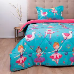 DORAL - CUBRECAMA PLUMON INFANTIL NIÑA KIDS SENSE 1.5 PLAZA