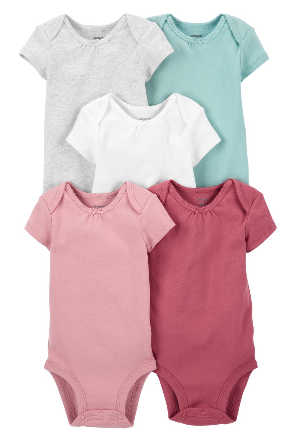 CARTER'S - Bodies Algodón Manga Corta Pack 5 Unidades Bebé Niña Carter's