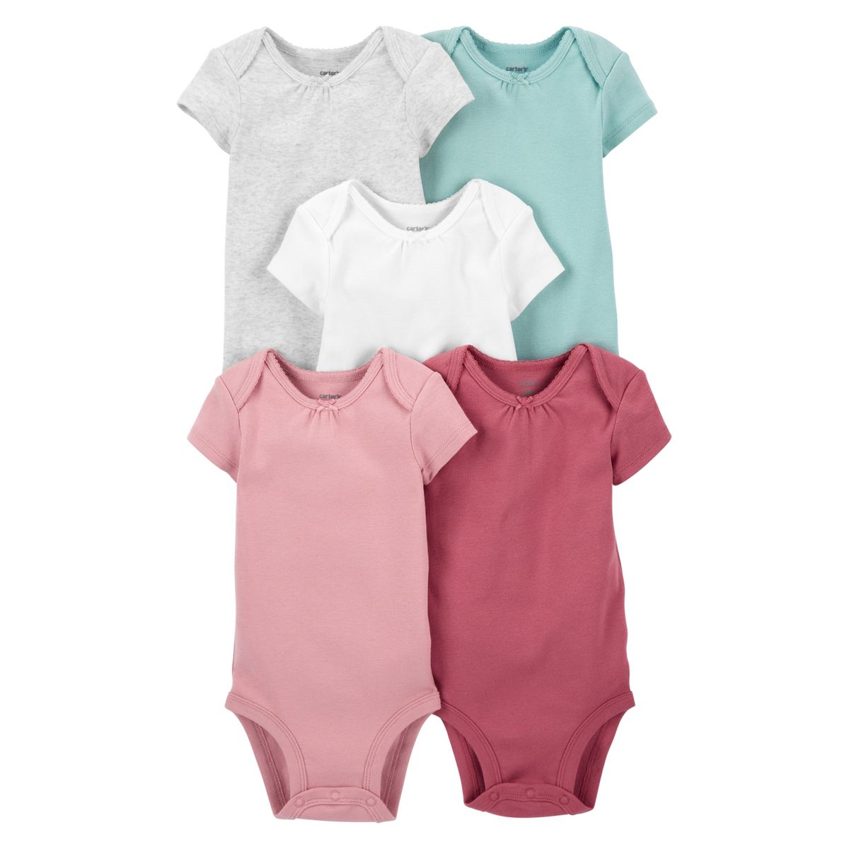 CARTER'S - Bodies Algodón Manga Corta Pack 5 Unidades Bebé Niña Carter's