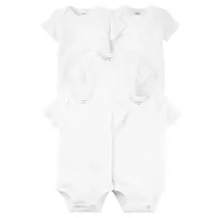 CARTER'S - Bodys Básicos Algodón Manga Corta Pack 5 Unidades Unisex Bebé