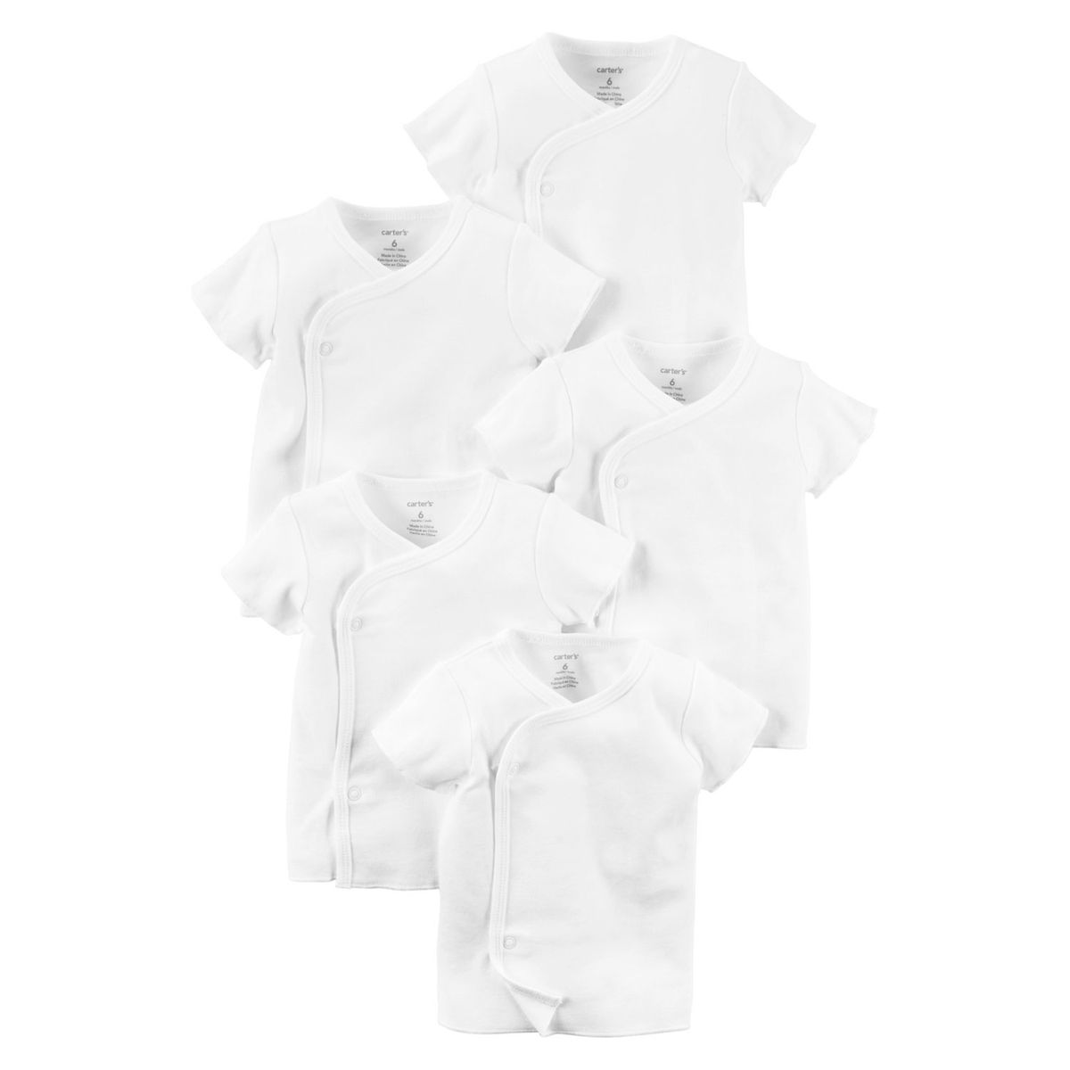 CARTER'S - Camisetas Básicas Algodón Manga Corta Pack 5 Unidades Unisex Bebé Carter's