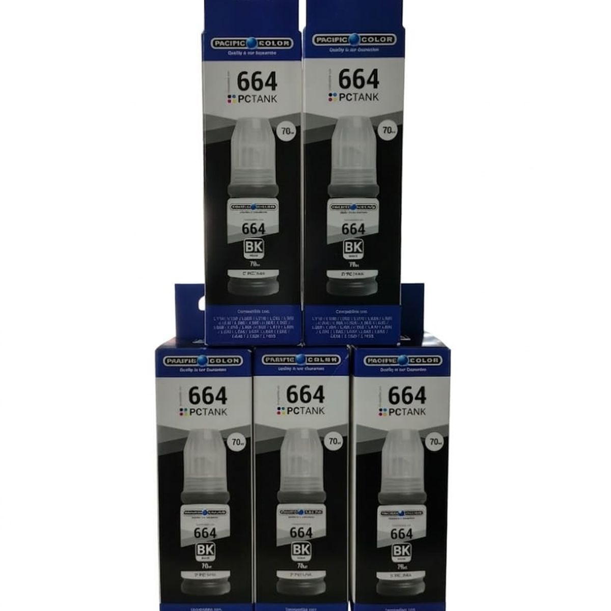 PACIFIC COLOR - PACK QUINTUPLE TINTA T664 - PACIFIC COLOR - NEGRO