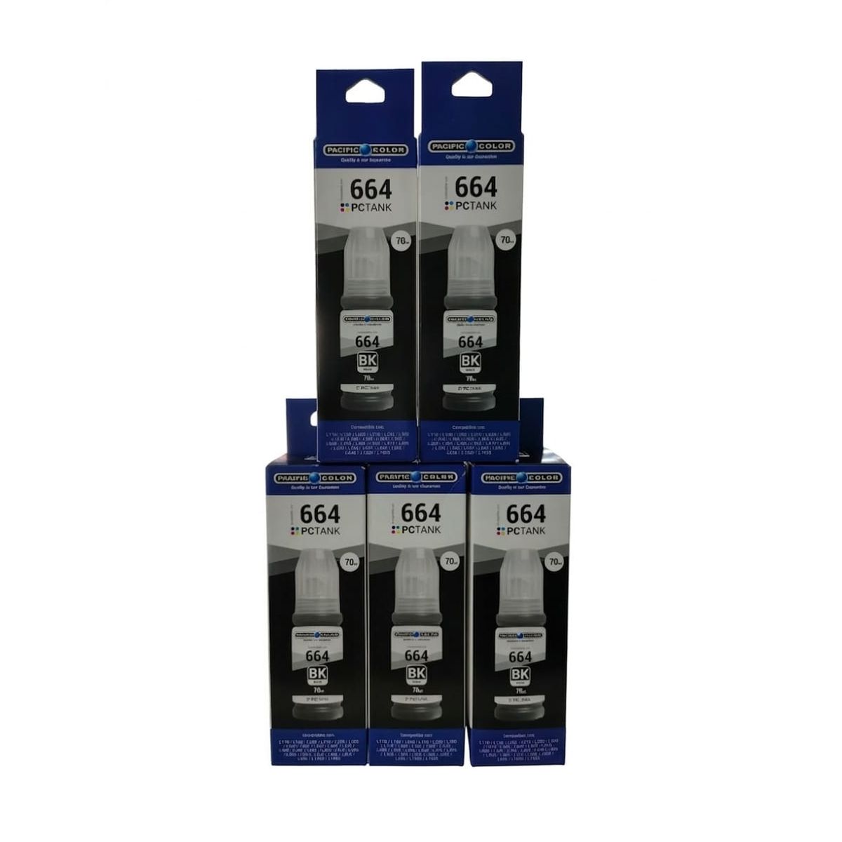 PACIFIC COLOR - PACK QUINTUPLE TINTA T664 - PACIFIC COLOR - NEGRO