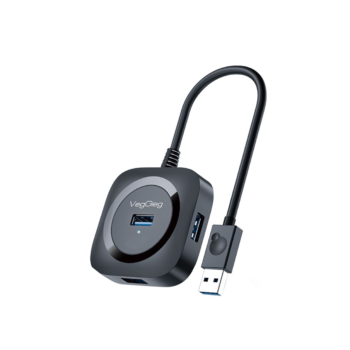 GENERICO - Hub Veggieg Usb 3.0 Hub Usb Con 4 Puertos Usb 3.0  Indicador De Funcionamiento Elegante 5gbps