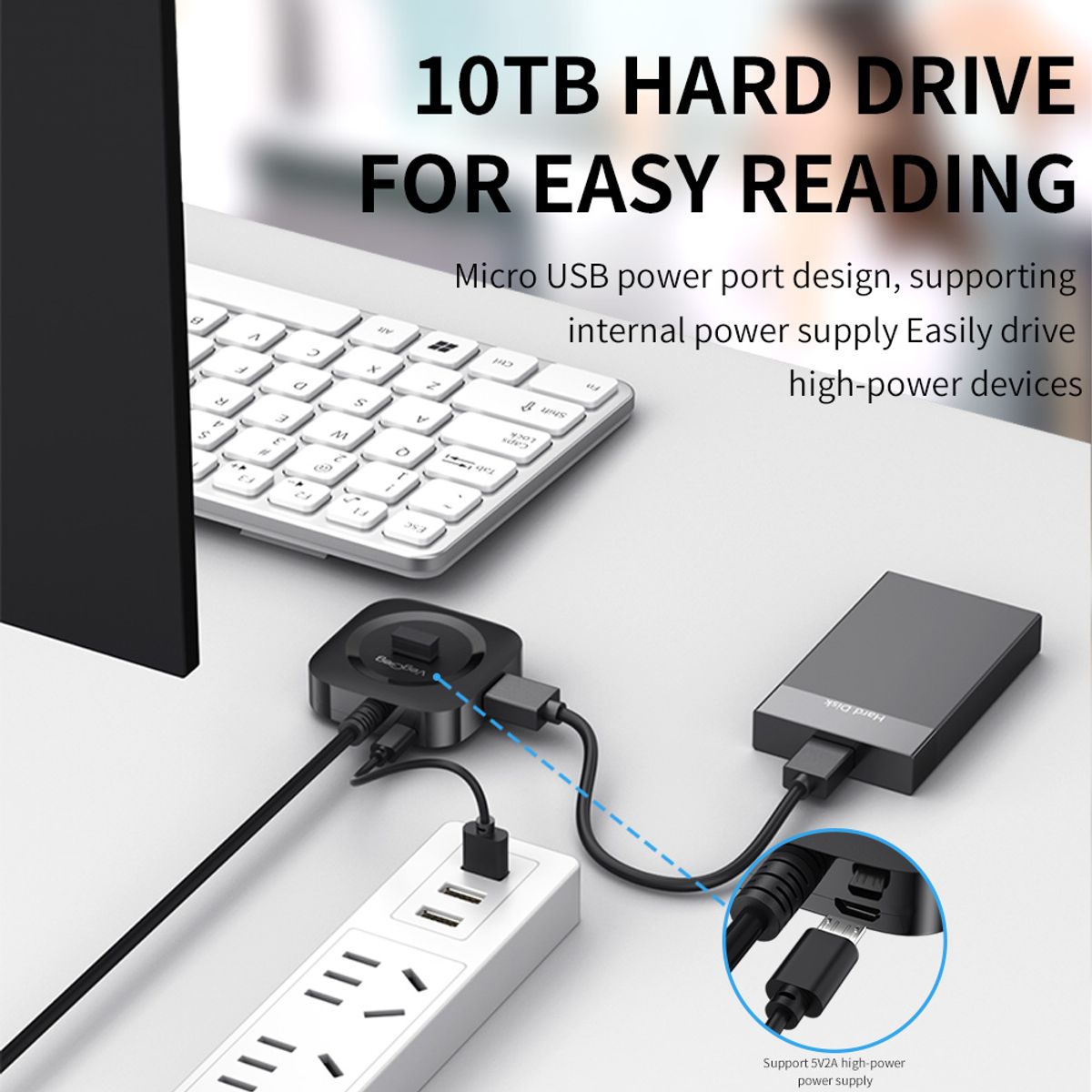 GENERICO - Hub Veggieg Usb 3.0 Hub Usb Con 4 Puertos Usb 3.0  Indicador De Funcionamiento Elegante 5gbps
