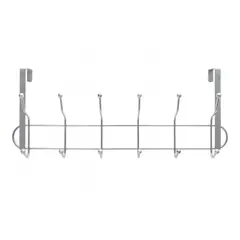 GENERICO - Colgador Perchero De Metal Para Puertas 6 Ganchos Dobles