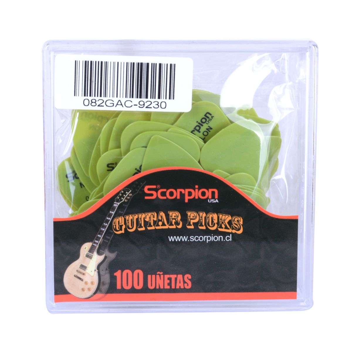 SCORPION - CAJA 100 UÑETAS A 0.58 NYLON VERDE MUSGO SCORPION