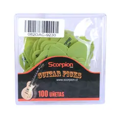 SCORPION - CAJA 100 UÑETAS A 0.58 NYLON VERDE MUSGO