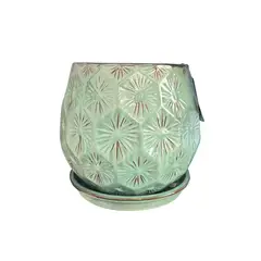 DEROMA - Maceta Patelle 38 Verde Musgo con plato