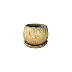 DEROMA - Maceta Victoria 18 Marfil con plato