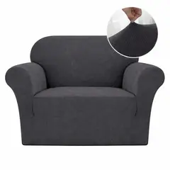 GENERICO - Funda Protectora Cuadrille Cubre Sofá 1 Cuerpo Gris Oscuro