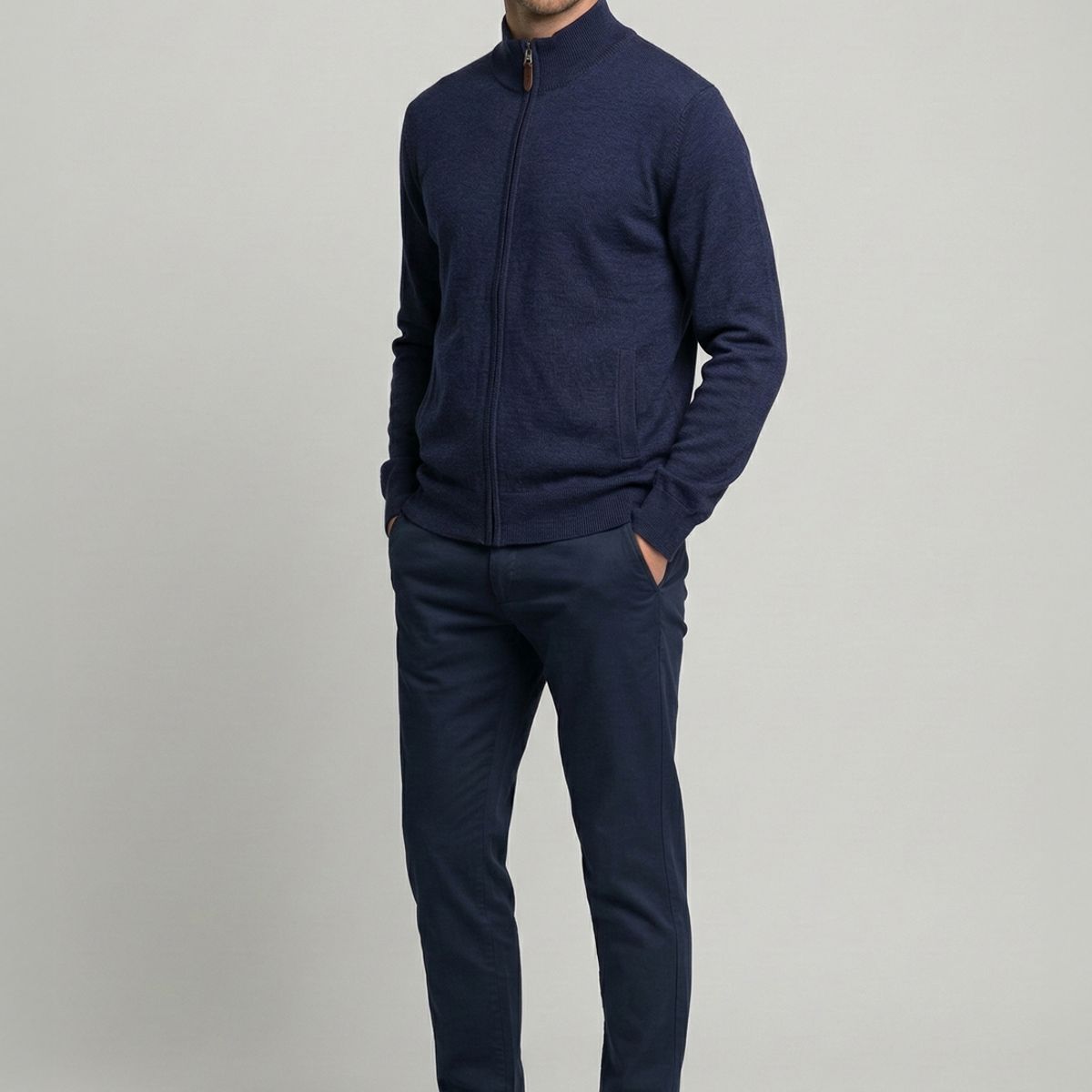 NEW MAN - Sweater Cannes Navy Melange New Man