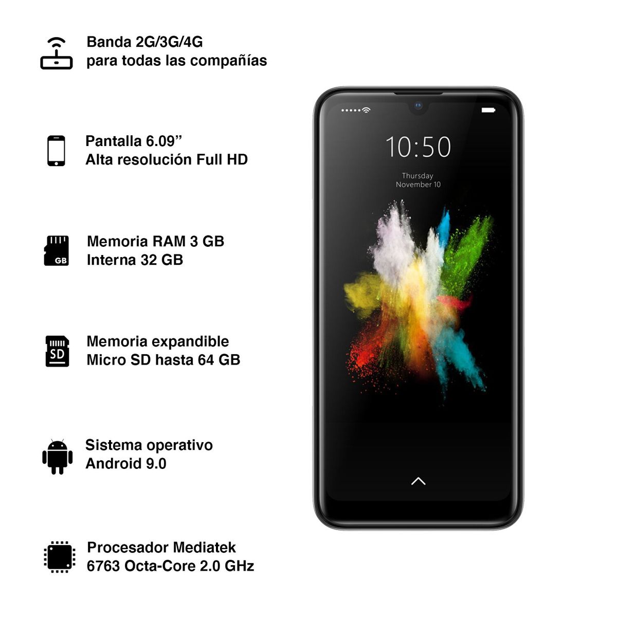 HTC - Smartphone HTC Wildfire E1 Plus 32 GB Negro