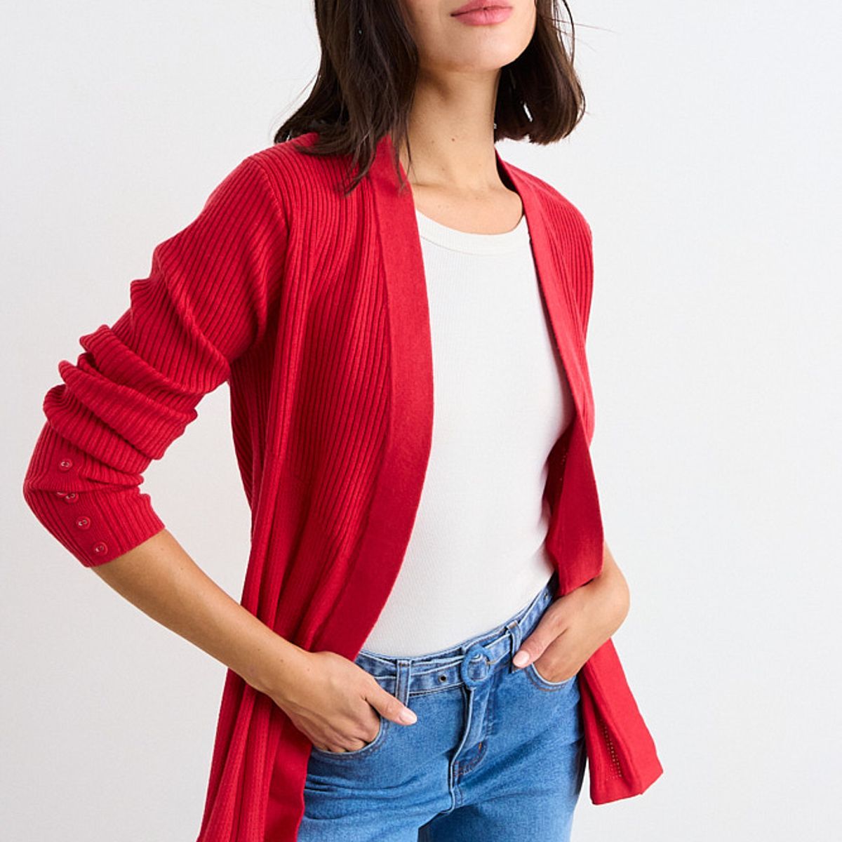 IO - Chaleco Liso Mujer Rojo Io