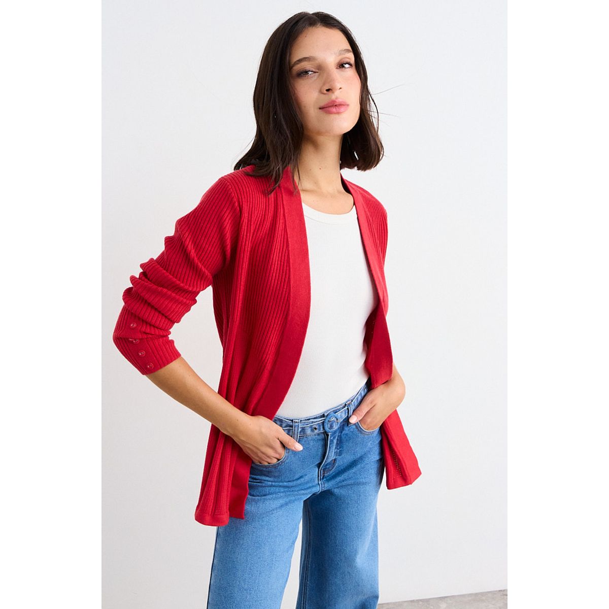 IO - Chaleco Liso Mujer Rojo Io