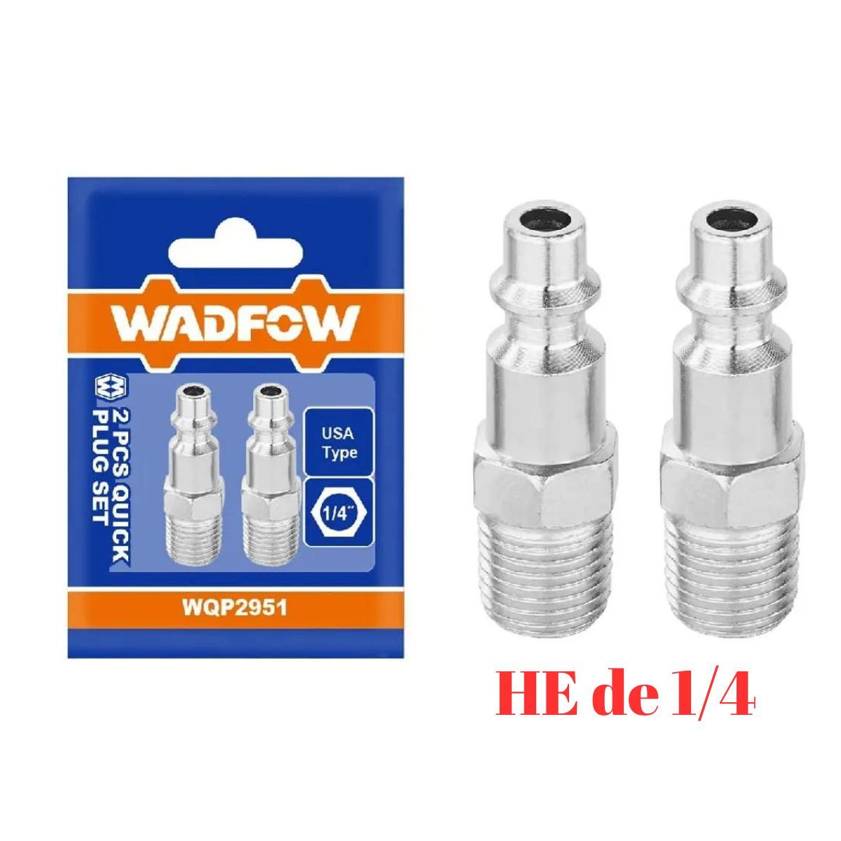 WADFOW - Conector Rapido Neumatico Tipo Usa Macho X2 Piezas 14