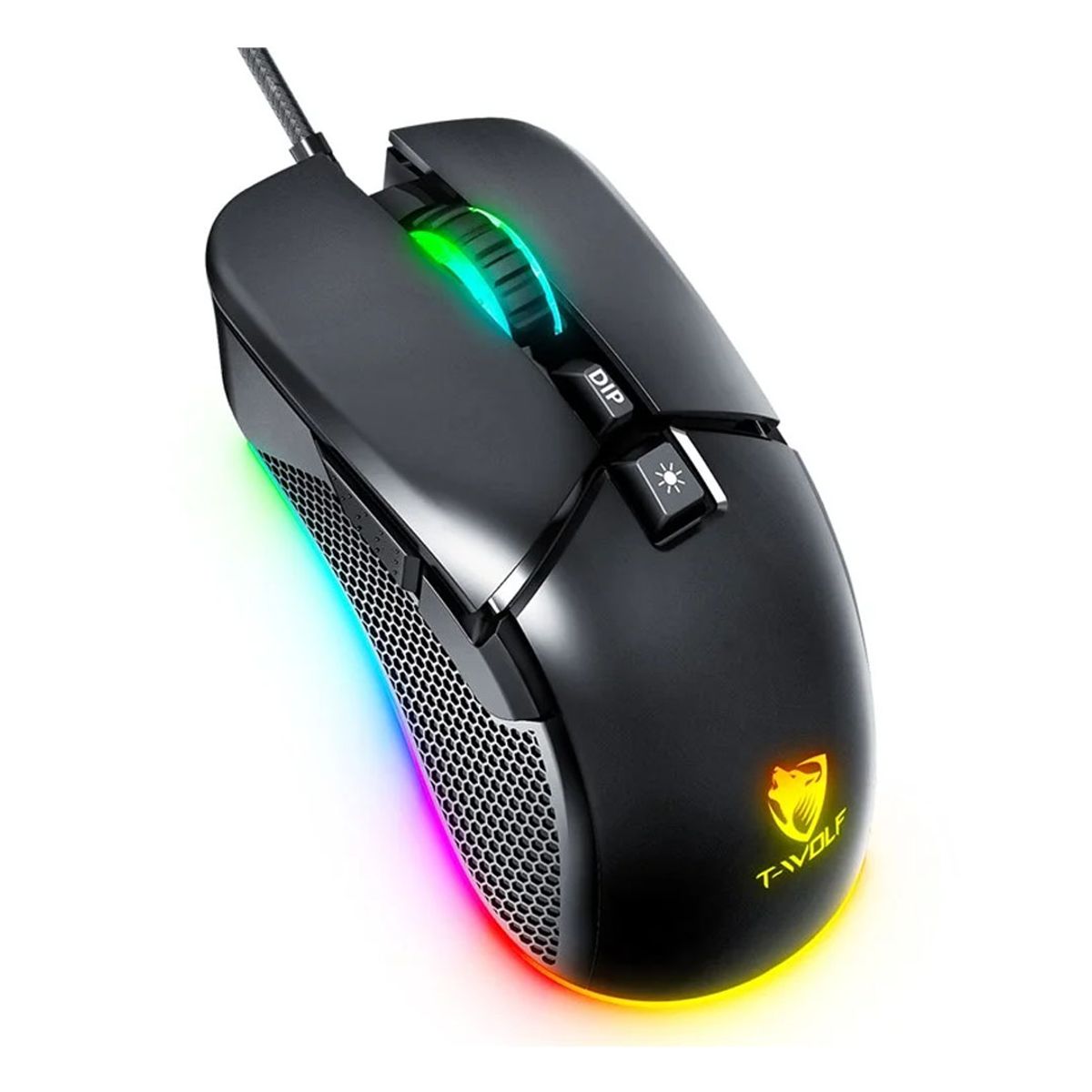 GENERICO - Mouse Gamer T-wolf G590 Rgb, 7200 Dpi 7 Botones Programables Negro