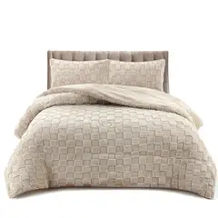 GENERICO - Plumon De Invierno Texturizado Cuadros Con Chiporro 2 Plazas