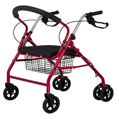 GENERICO - Burrito Andador Ortopedico Plegable 4 Ruedas Frenos Asiento