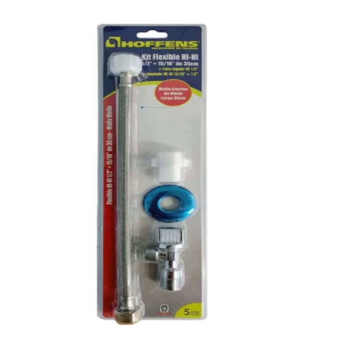 HOFFENS - Kit Llave Angular Laton + Flexible Vinilo 35cm Wc Hoffens