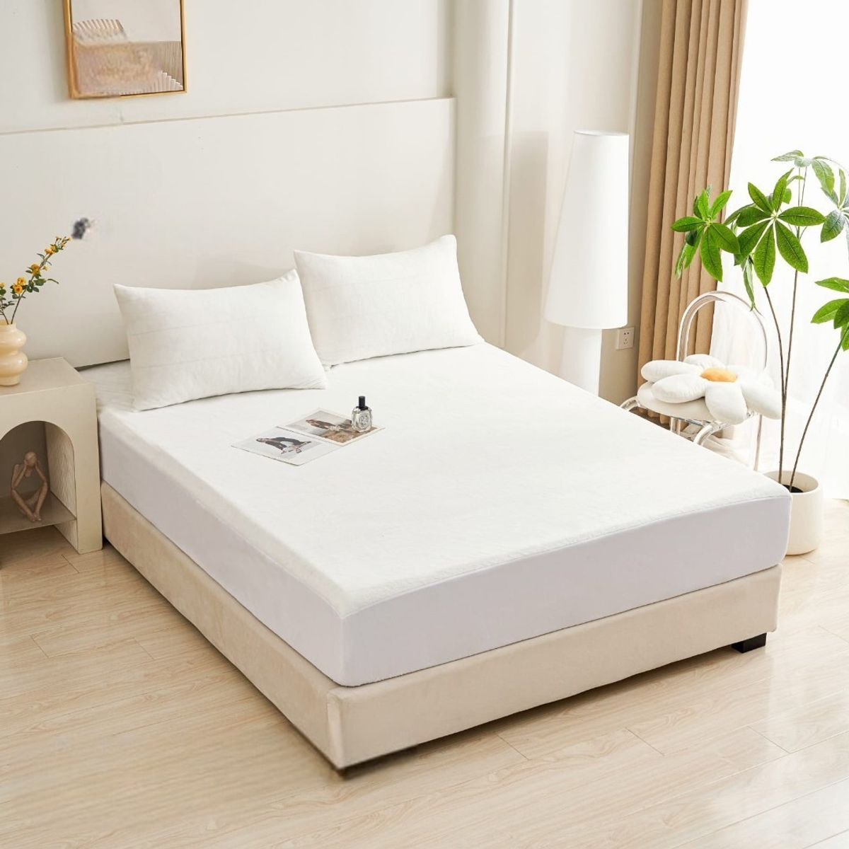 GENERICO - Cubrecolchon Plush Impermeable 2 Plazas