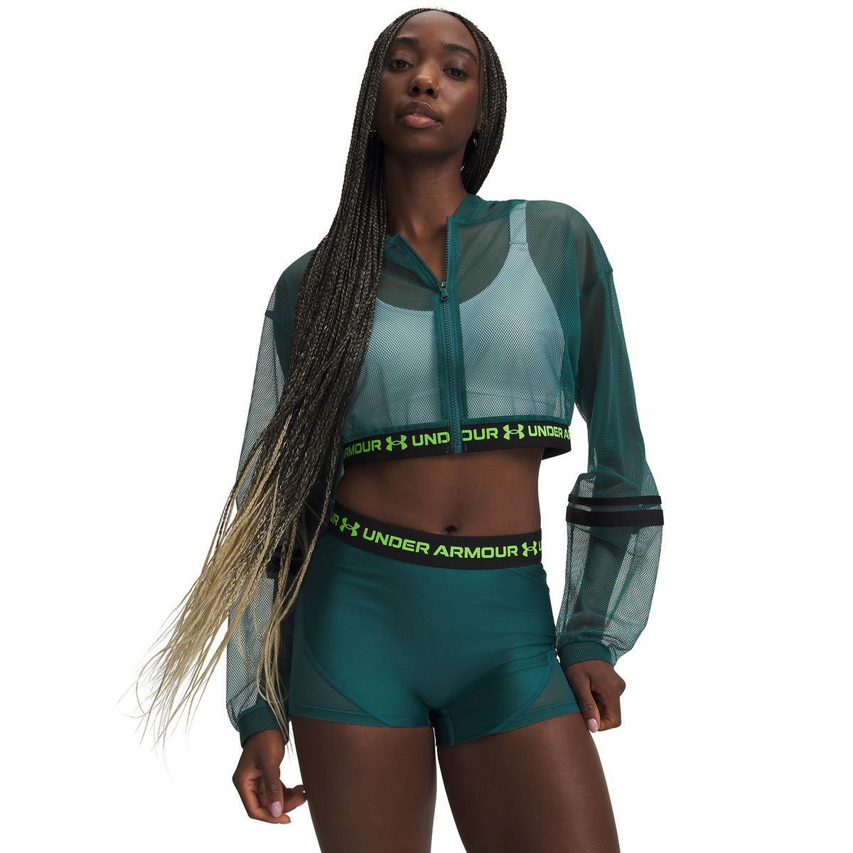 UNDER ARMOUR - Chaqueta Mujer Heatgear Mesh Full Zip Verde UNDER ARMOUR