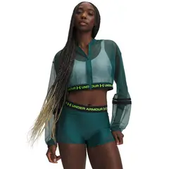 UNDER ARMOUR - Chaqueta Mujer Heatgear Mesh Full Zip Verde