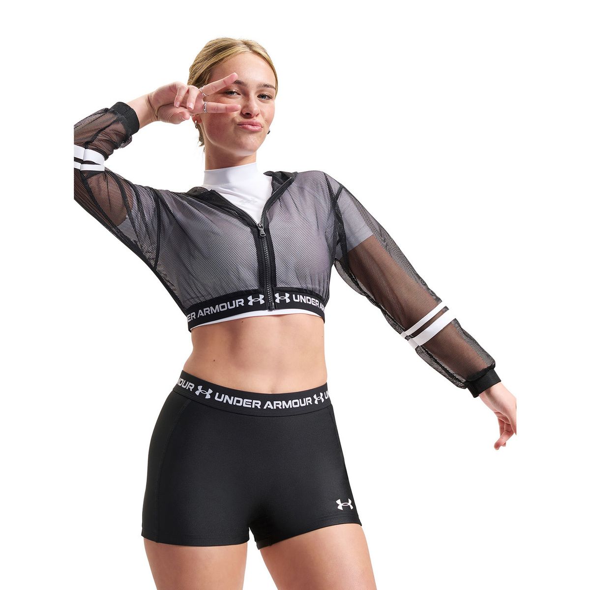 UNDER ARMOUR - Chaqueta Mujer Heatgear Mesh Full Zip Negra UNDER ARMOUR