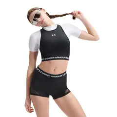 UNDER ARMOUR - Primera Capa Superior Mujer Heatgear Mesh Tank Negro