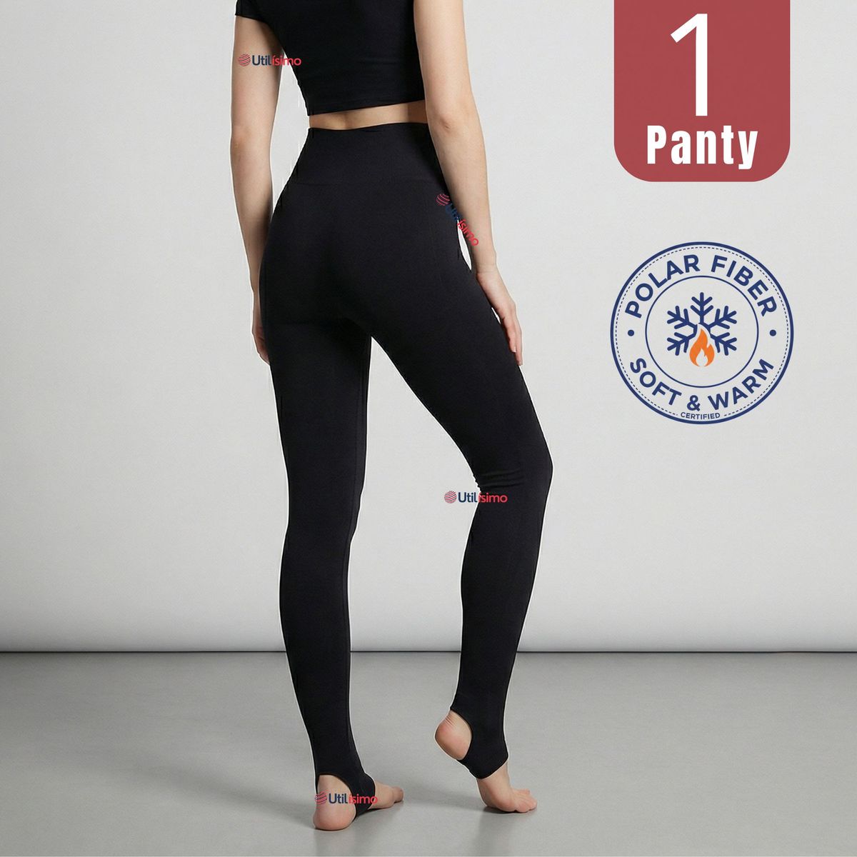 UTILISIMO - Calza Mujer Panty Con Polar Térmica Negra Chiporro