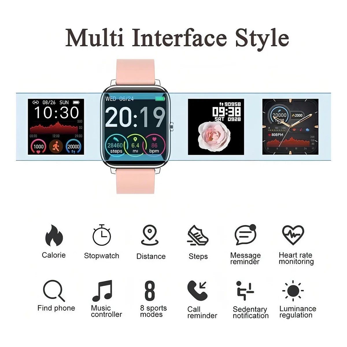 GENERICO - Smartwatch Series 9 Reloj Inteligente Mujer Contest Llamadas ROSA BELUG
