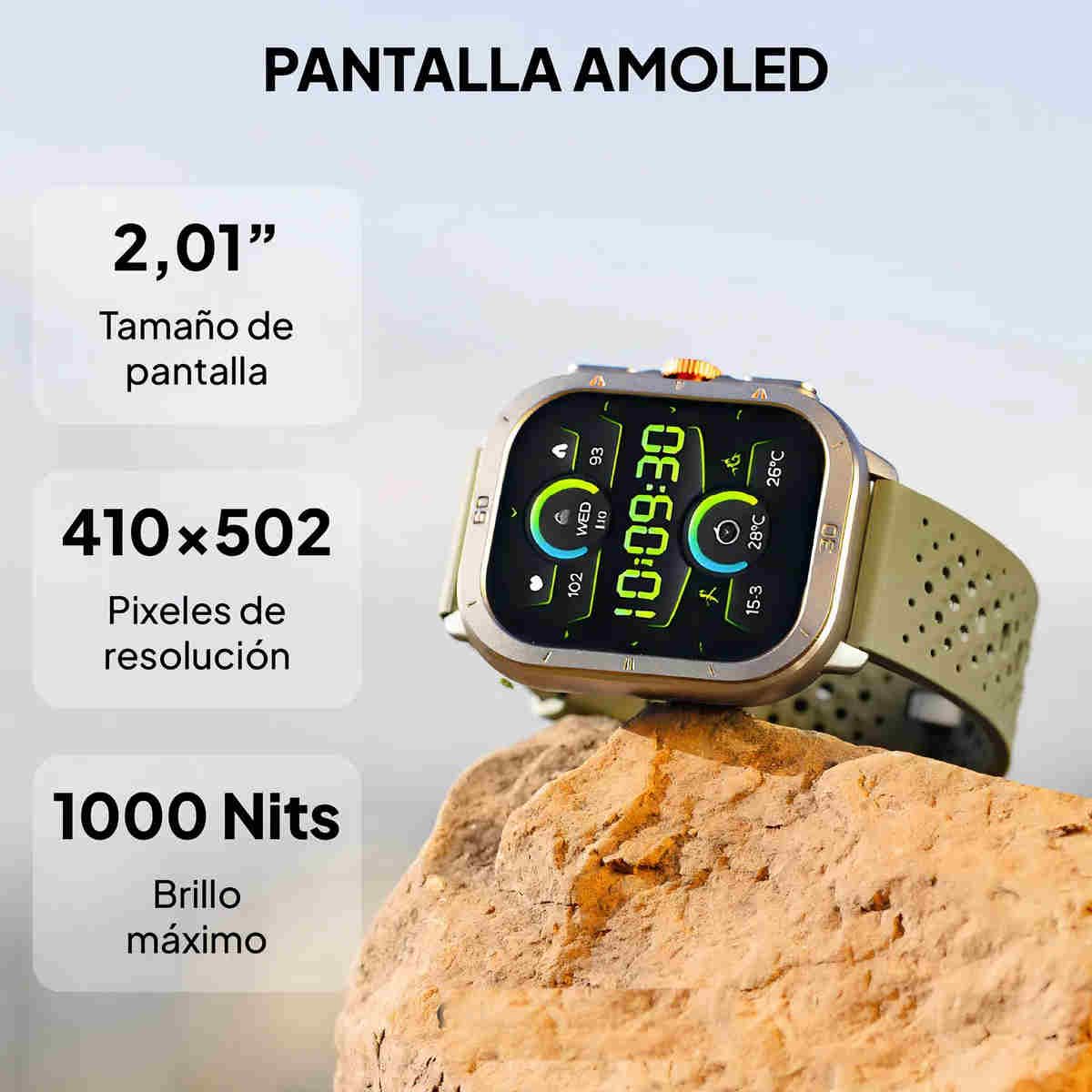 GENERICO - Smartwatch Reloj Inteligente Hombre Mujer ULTRA 3S Pantalla Amoled Correas Extra BELUG