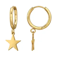 GOIA - Aros Argolla Estrella Colgante Gold Acero Inoxidable