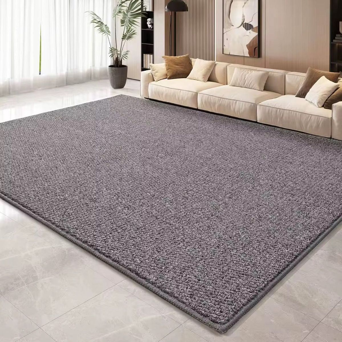 GENERICO - Alfombra Estilo Yute Tejida Para Living Resistente Mascotas 200x300cm gris