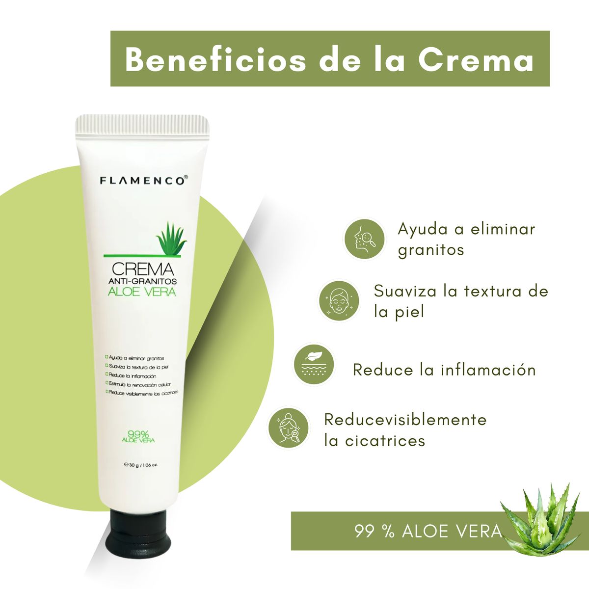 FLAMENCO - Crema Aloe Vera Flamenco Anti Granitos 30g