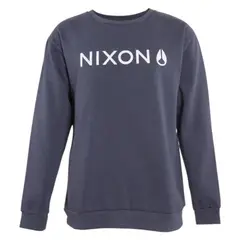 NIXON - Polerón Hombre Crew Blue Logo White