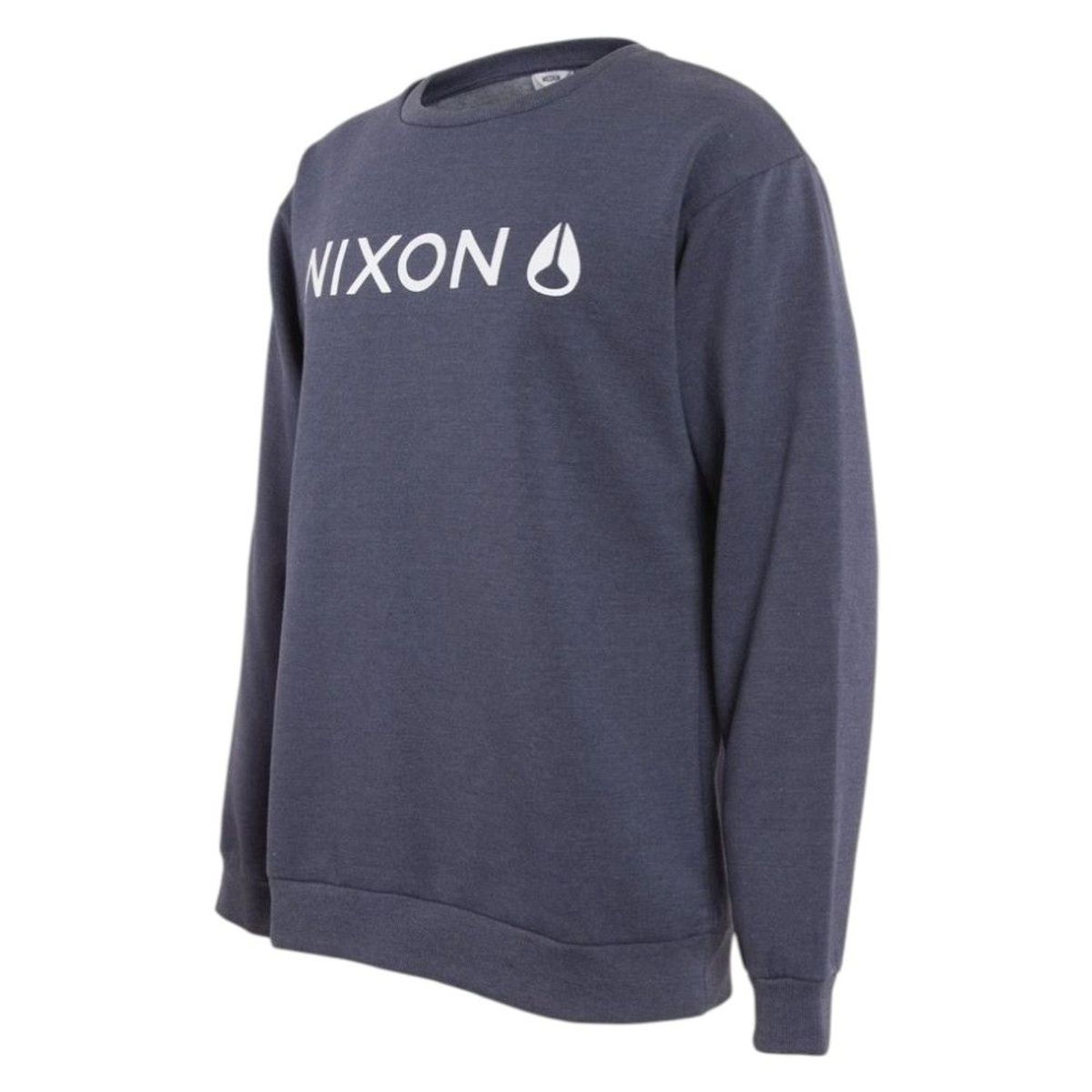 NIXON - Polerón Hombre Crew Blue Logo White
