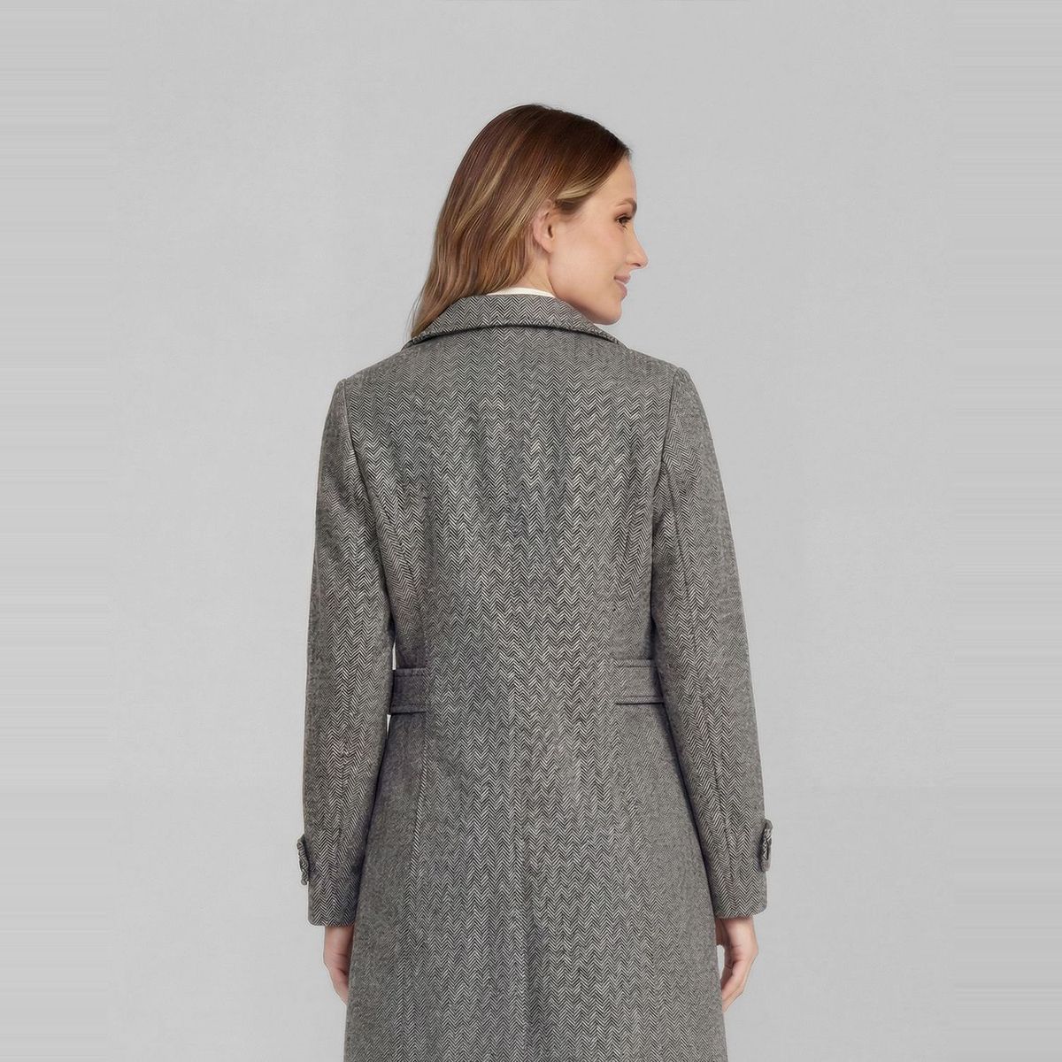 LINEATRE - Abrigo Mujer Magdalena Relaxed Cuello En V Manga Suelta Negro Lineatre